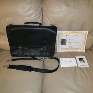 Black Coach Leather Briefcase / Laptop Bag G1S-531
